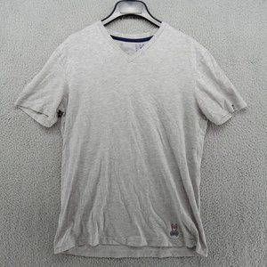 Psycho Bunny Shirt Mens Medium Gray Tee‎ V Neck Everyday Casual Normcore